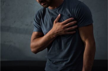 man with chest pain after drinking alcohol